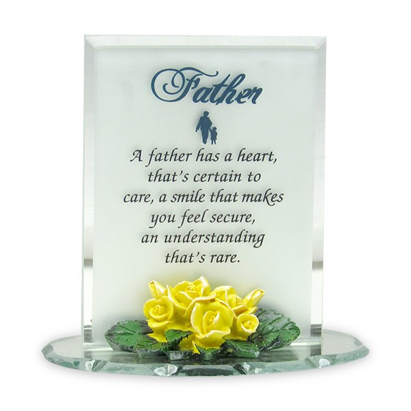 Thank You Father For Being There Glass Quotation